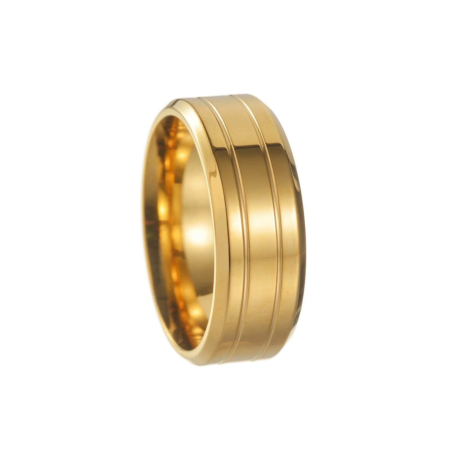 Wholesale Titanium Steel Geometric Wedding Ring For Men And Women With Electroplating Treatment Simple And Elegant Style - Image 8