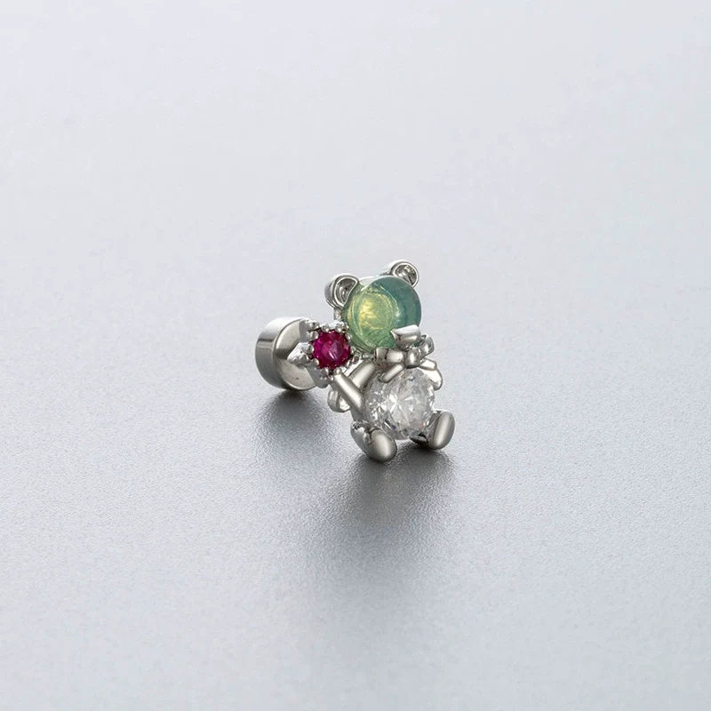 Wholesale Titanium Steel Geometric Women's Little Fresh Style Ear Nails With Zirconia - Image 11