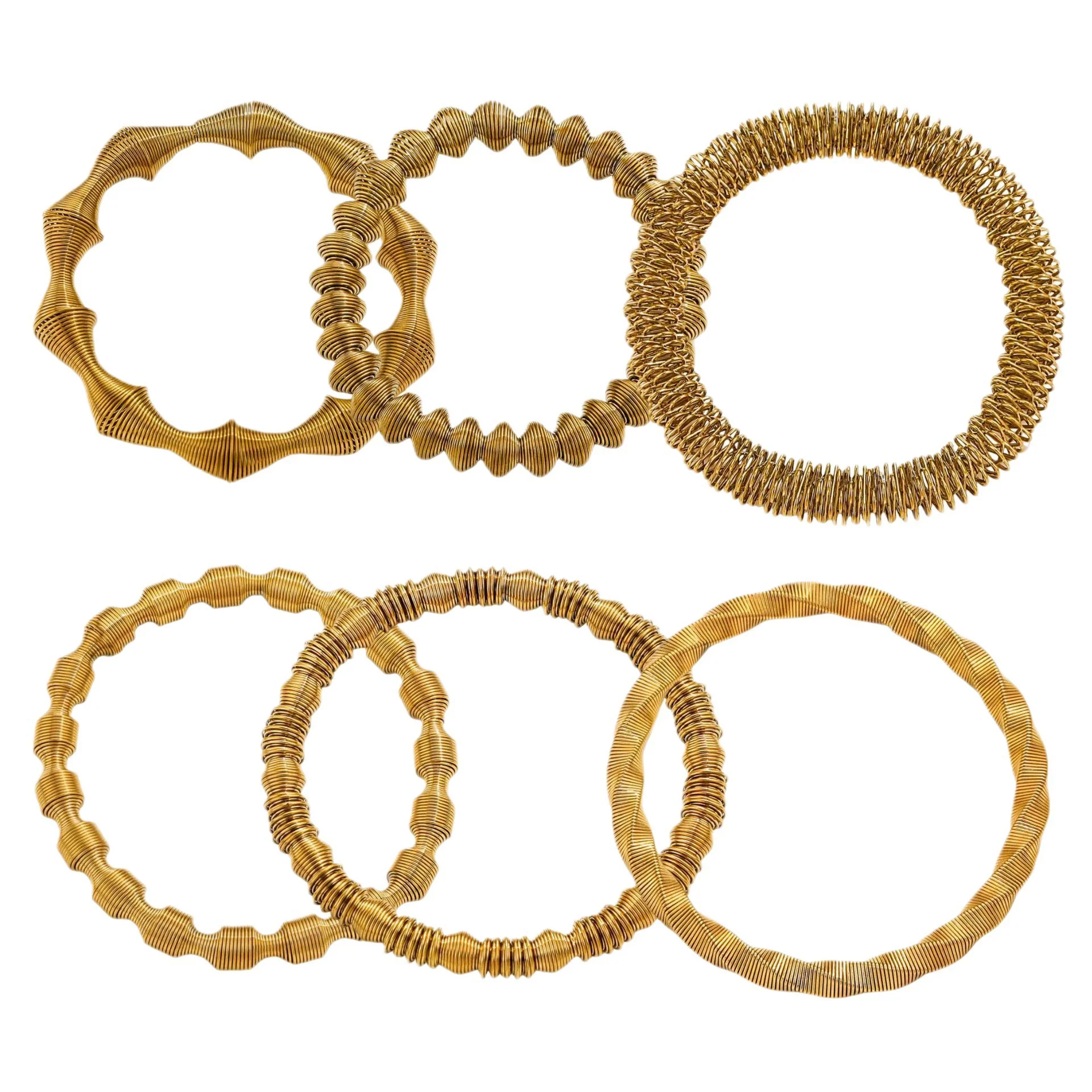 Wholesale Titanium Steel Gold Plated Wire Mesh Cshaped Adjustable Stainless Steel Bracelet For Men And Women - Image 5