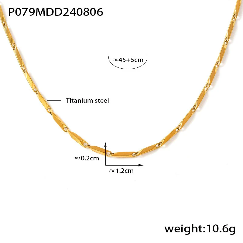 Wholesale Titanium Steel Goldplated Fashion Necklace And Bracelet With Diamond Carved Pattern For Women - Image 20