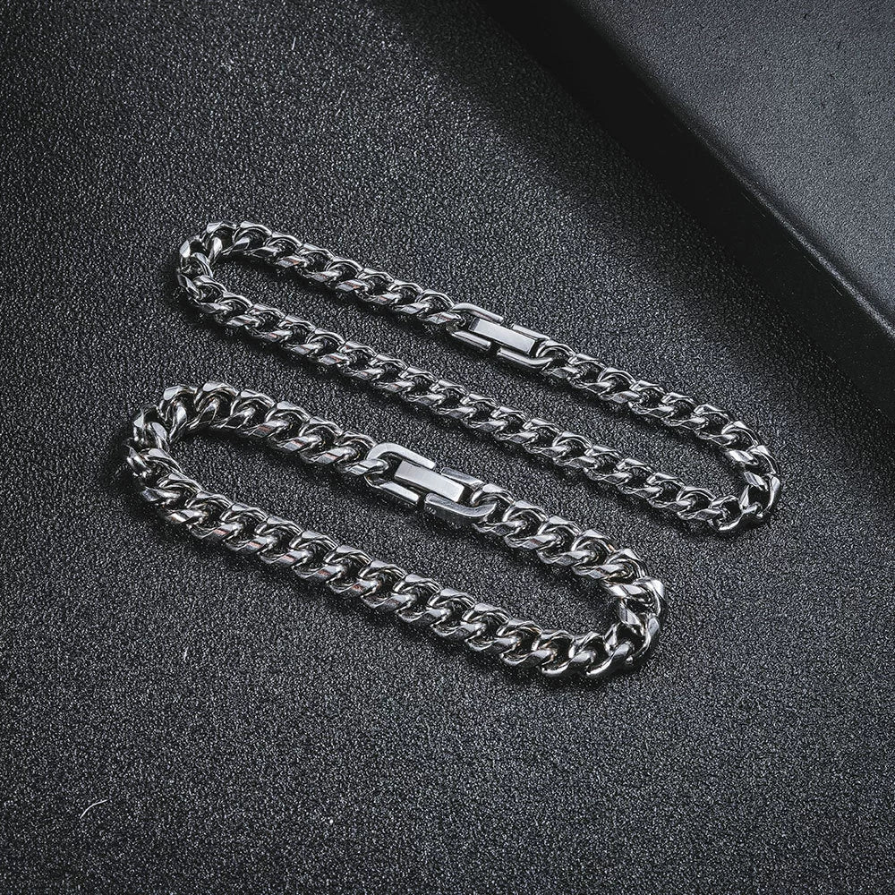 Wholesale Titanium Steel Handmade Geometric Fashion Unisex Buckle Bracelet Jewelry