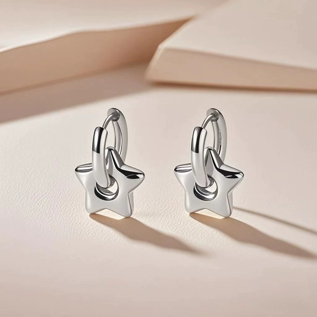Wholesale Titanium Steel Heart Geometric Earrings For Women With Electroplating Processing - Image 8