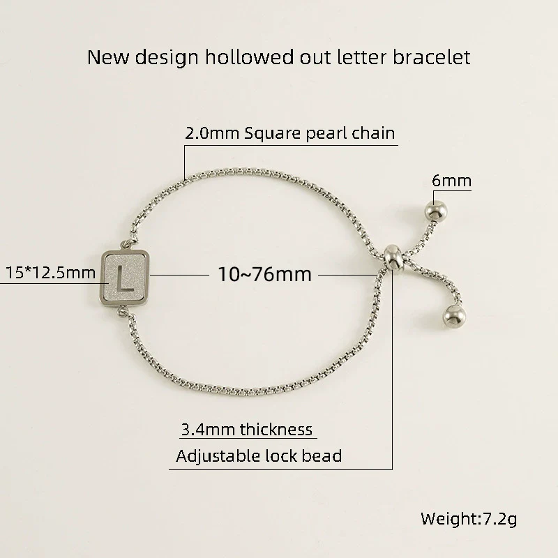 Wholesale 316L Stainless Steel Letter Bracelet For Women With Polishing Treatment - Image 4