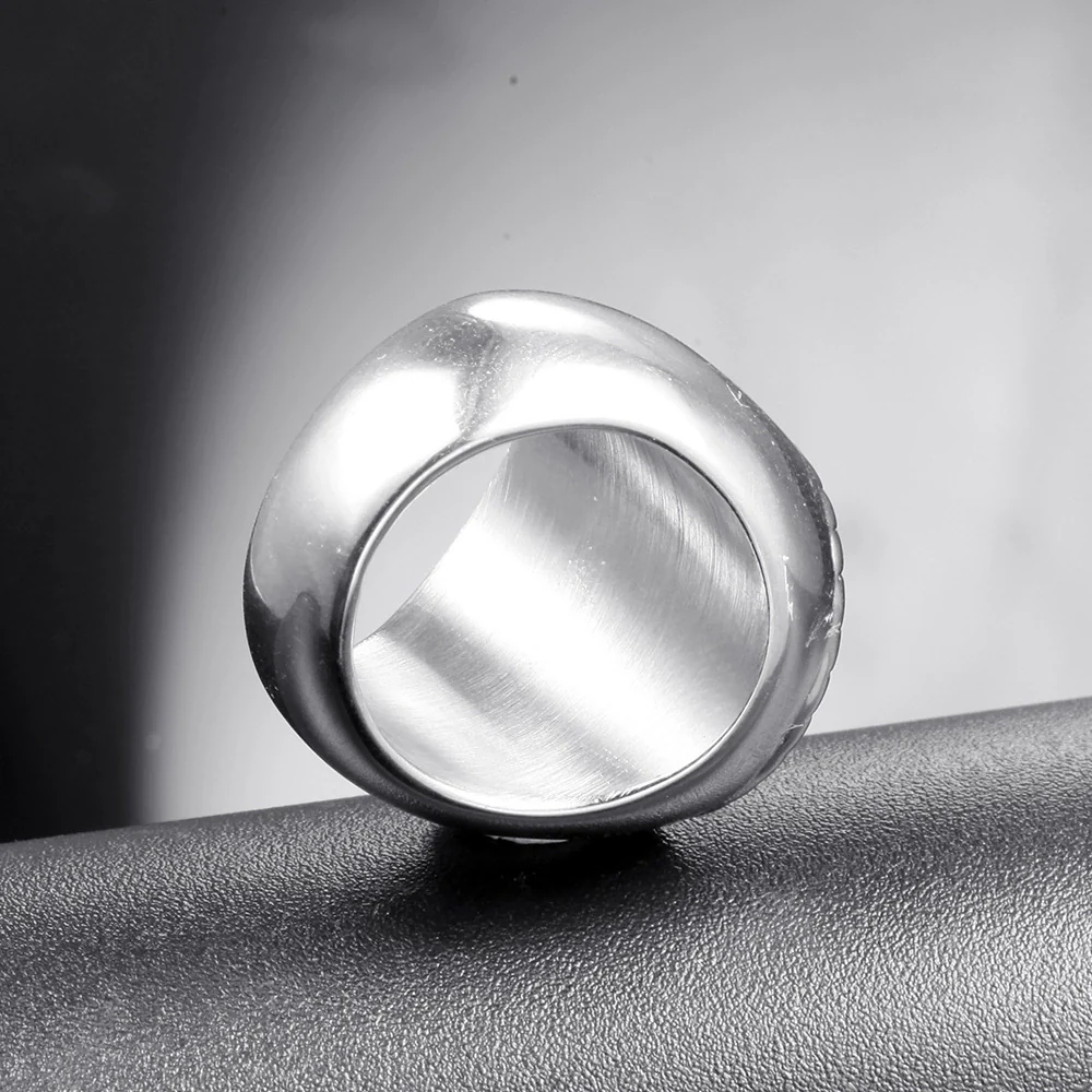 Wholesale Titanium Steel Men's Jewelry Geometric Anchor Ring Electroplated Punk Rock Style - Image 5