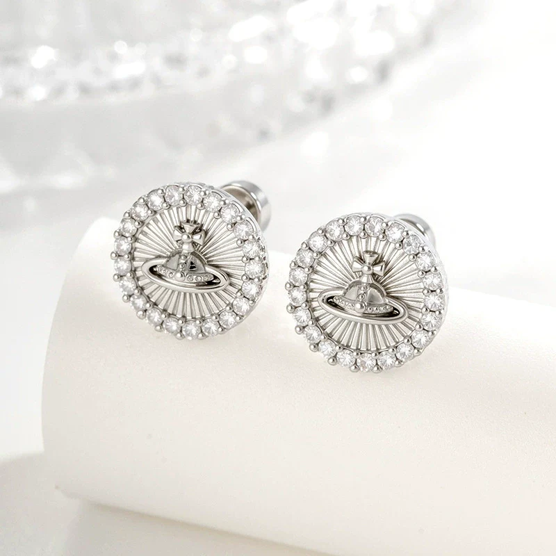 Wholesale Titanium Steel Micropaved Zircon Saturn Cartilage Piercing For Couple