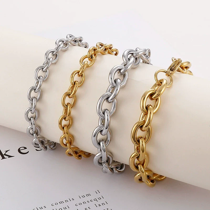 Wholesale Titanium Steel Ochain Bracelet With Geometric Cross And Electroplating Treatment - Image 3