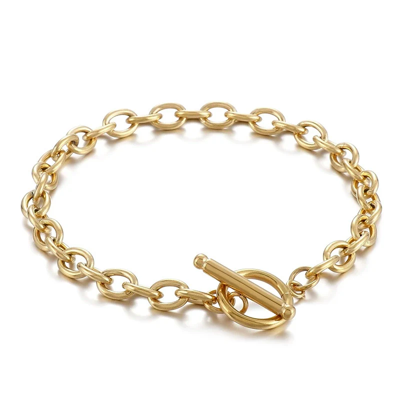 Wholesale Titanium Steel Ochain Bracelet With Geometric Cross And Electroplating Treatment - Image 9