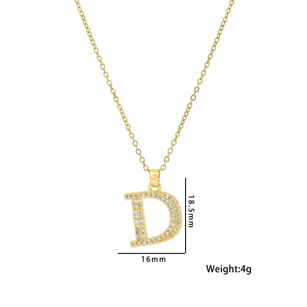 Wholesale Titanium Steel Ochain Necklace With Letter D Light Luxury Niche Design Electroplated - Image 2