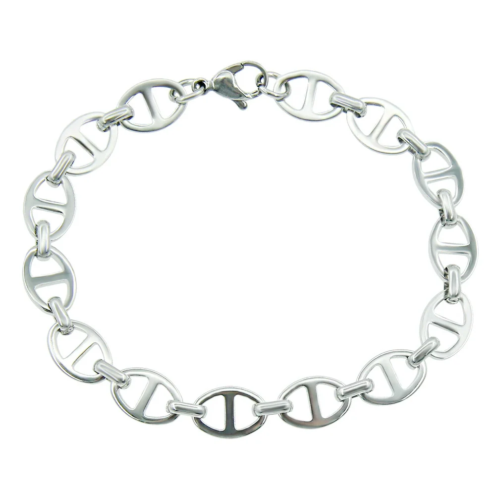 Wholesale Titanium Steel Oval Japanese Buckle Stitching Geometric Unisex Bracelet