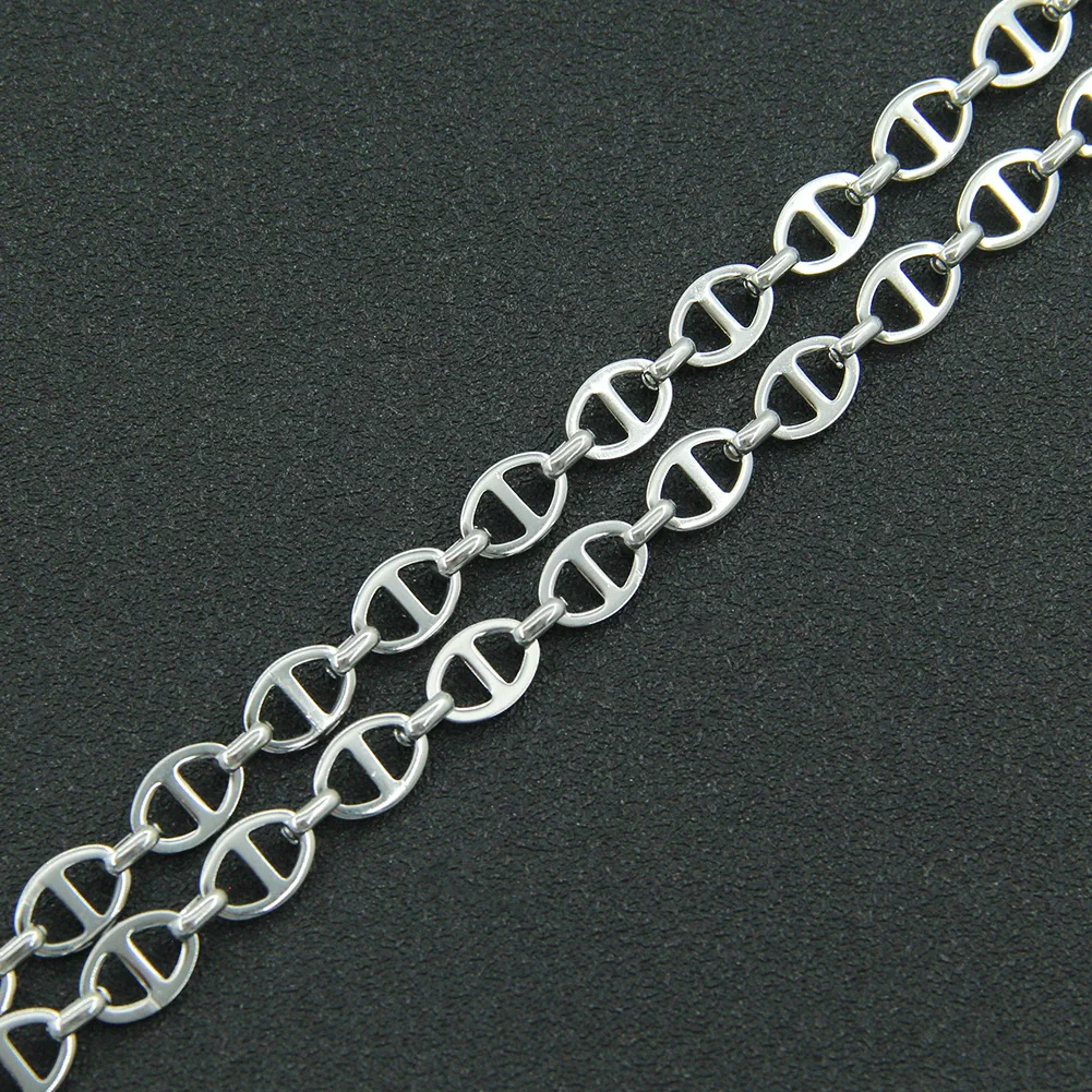 Wholesale Titanium Steel Oval Japanese Buckle Stitching Geometric Unisex Bracelet - Image 3