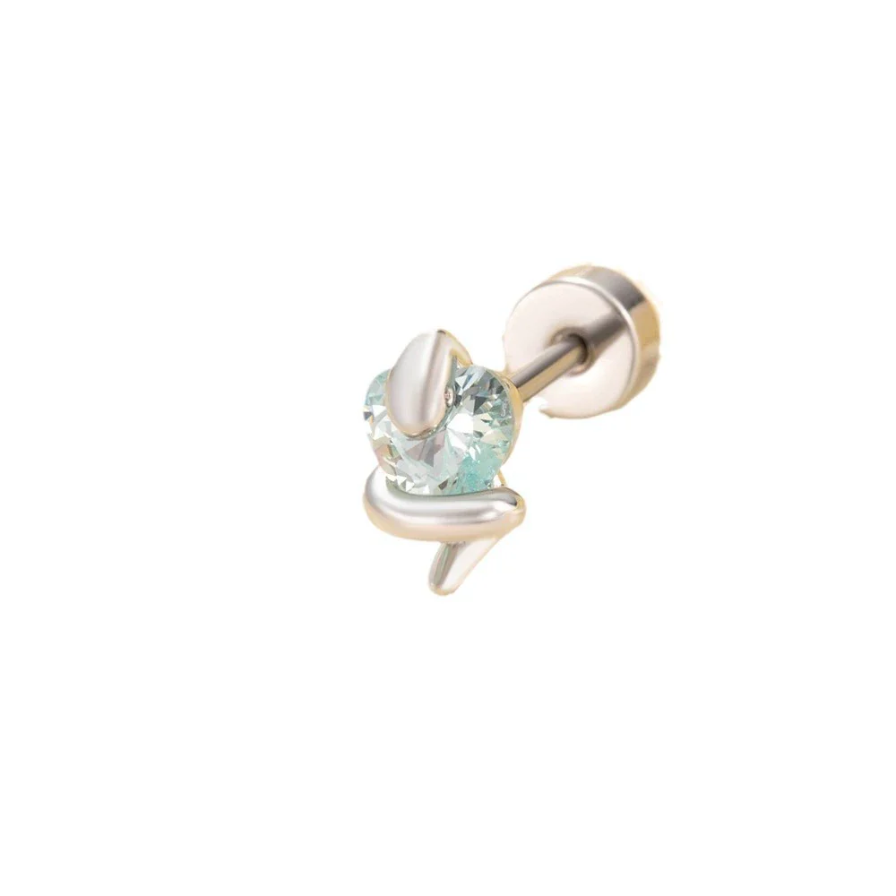 Wholesale Titanium Steel Punk Style Snake Shaped Women's Ear Nail Set With Precious Stones - Image 4