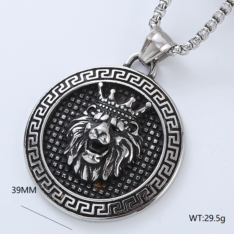 Wholesale Titanium Steel Retro Punk Hip Hop Geometric Men's Necklace With Polishing Treatment - Image 11