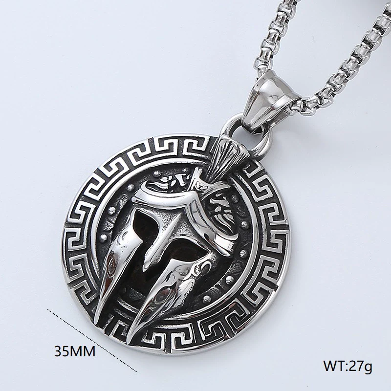 Wholesale Titanium Steel Retro Punk Hip Hop Geometric Men's Necklace With Polishing Treatment - Image 17