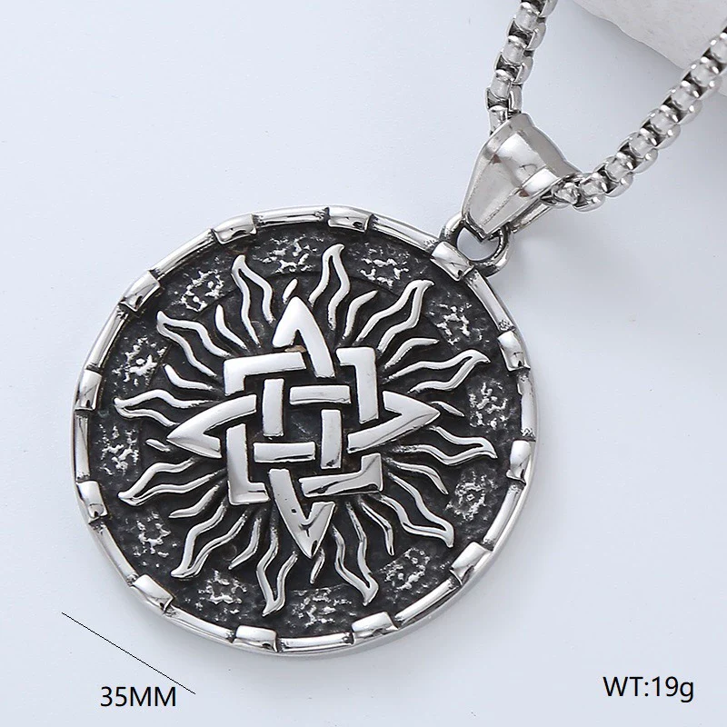 Wholesale Titanium Steel Retro Punk Hip Hop Geometric Men's Necklace With Polishing Treatment - Image 22