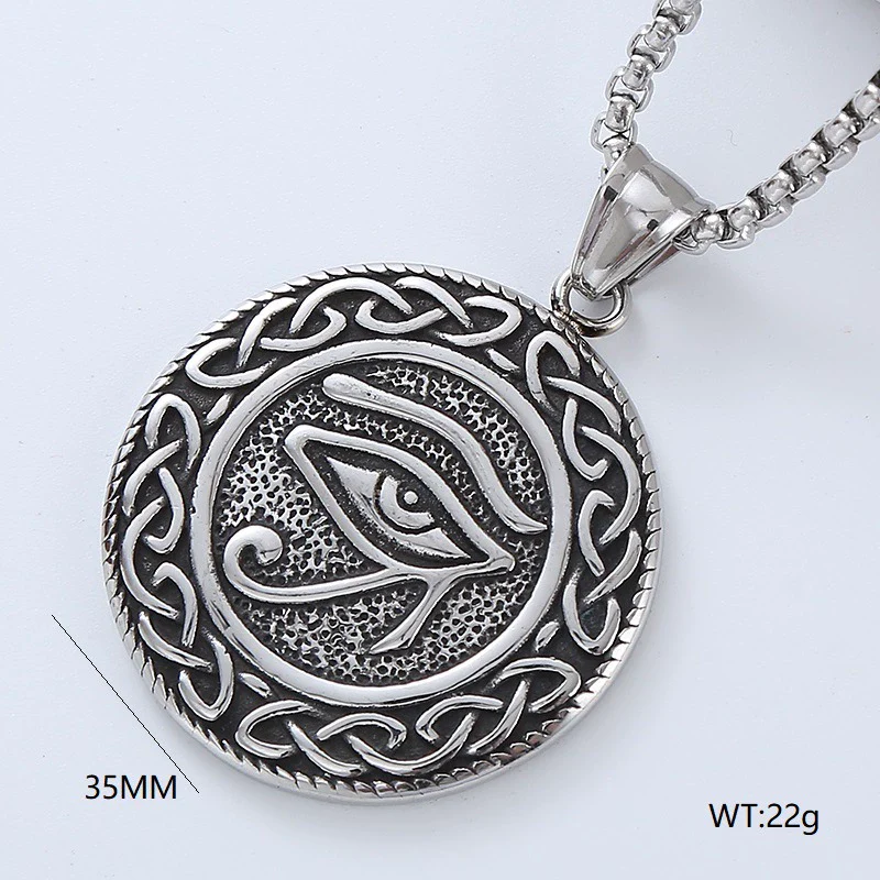 Wholesale Titanium Steel Retro Punk Hip Hop Geometric Men's Necklace With Polishing Treatment - Image 23
