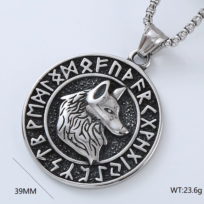 Wholesale Titanium Steel Retro Punk Hip Hop Geometric Men's Necklace With Polishing Treatment - Image 6