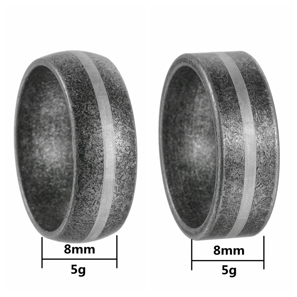 Wholesale Titanium Steel Ring Geometric Design Distressed Style Unisex - Image 4