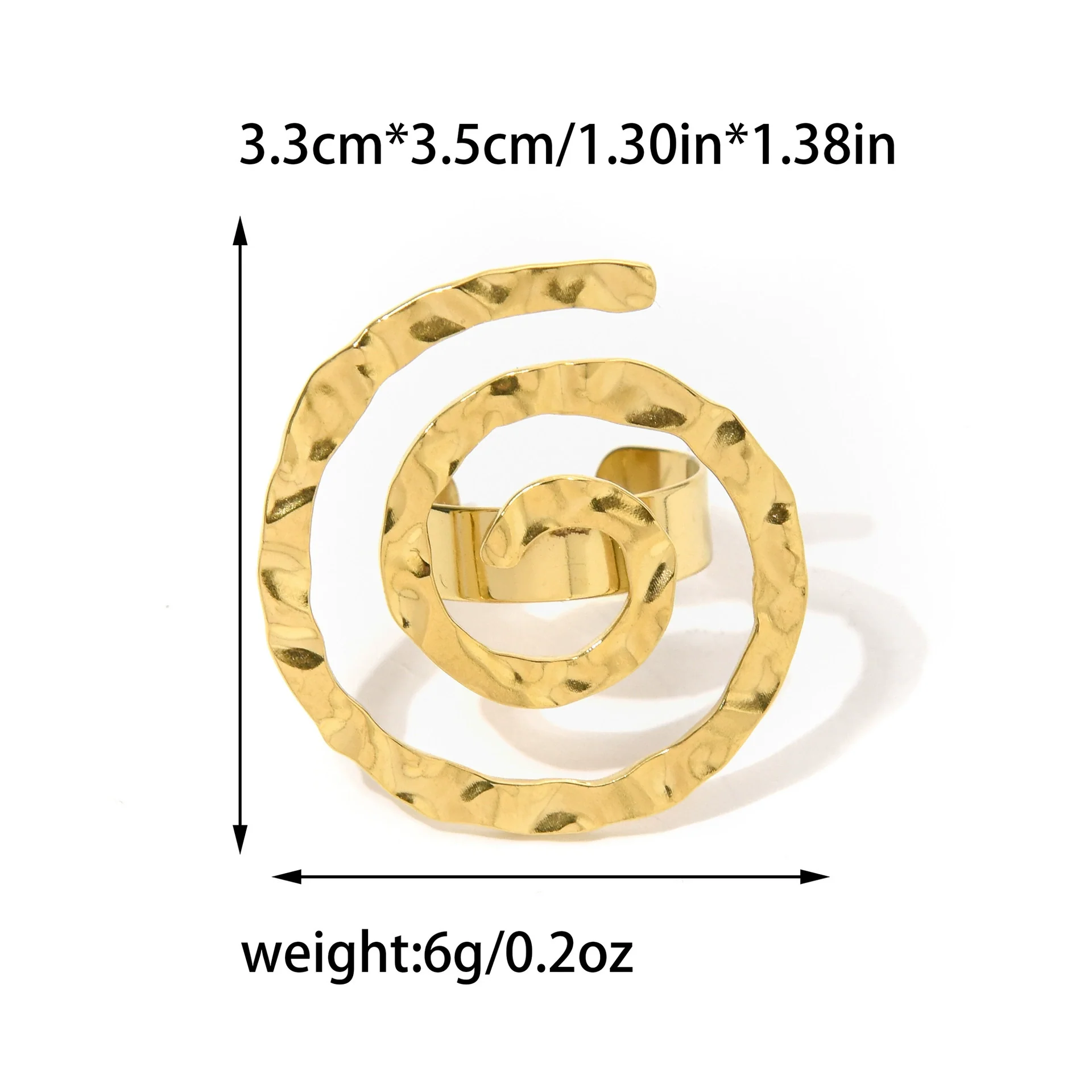 Wholesale Titanium Steel Ring With Geometric Pattern And Electroplating Exaggerate Style Hollow Design - Image 6