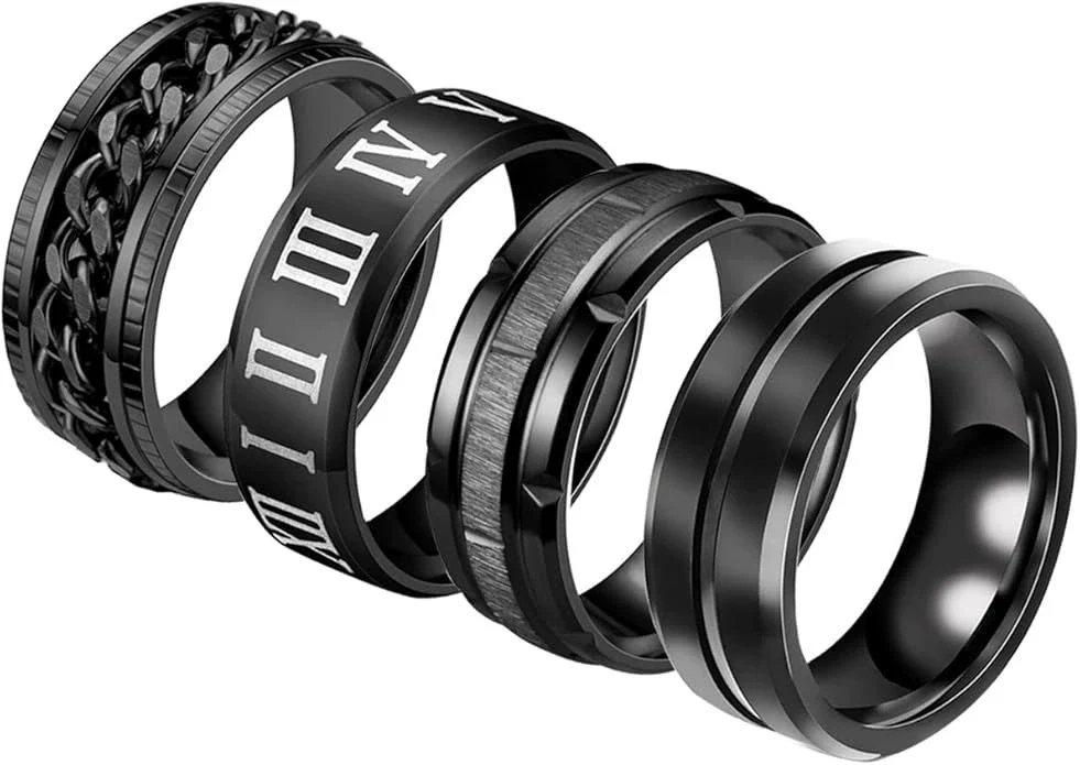 Wholesale Titanium Steel Rotating Decompression Ring With Dragon And Geometric Pattern For Men And Unisex - Image 5