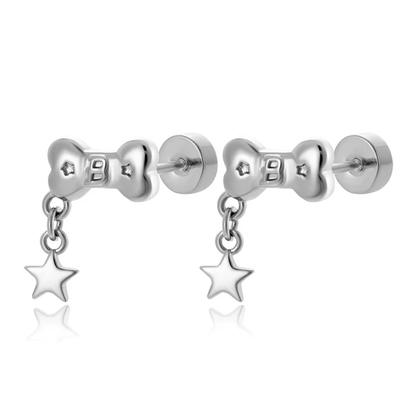 Wholesale Titanium Steel Round Cake Bone Ear Bone Nail With Electroplating Treatment And Cute Personality Style - Image 2