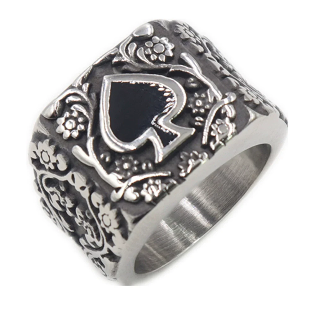 Wholesale Titanium Steel Unisex Ring Personality Retro Black Peach Epoxy Carved Dripping Oil Geometric Style - Image 5