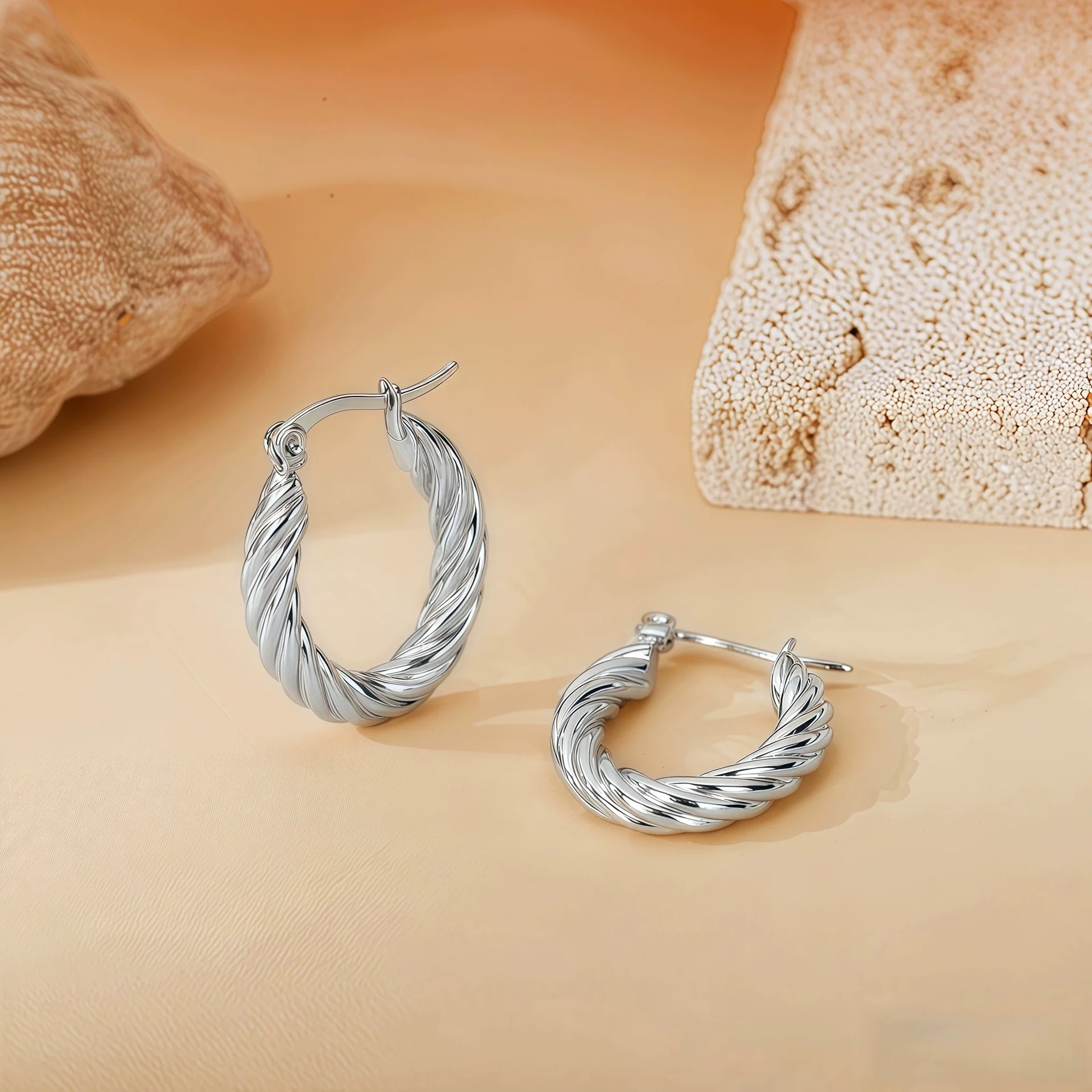 Wholesale Titanium Steel Women's Geometric Earrings Fashion Elegant Stereo Highend Polish Style - Image 20