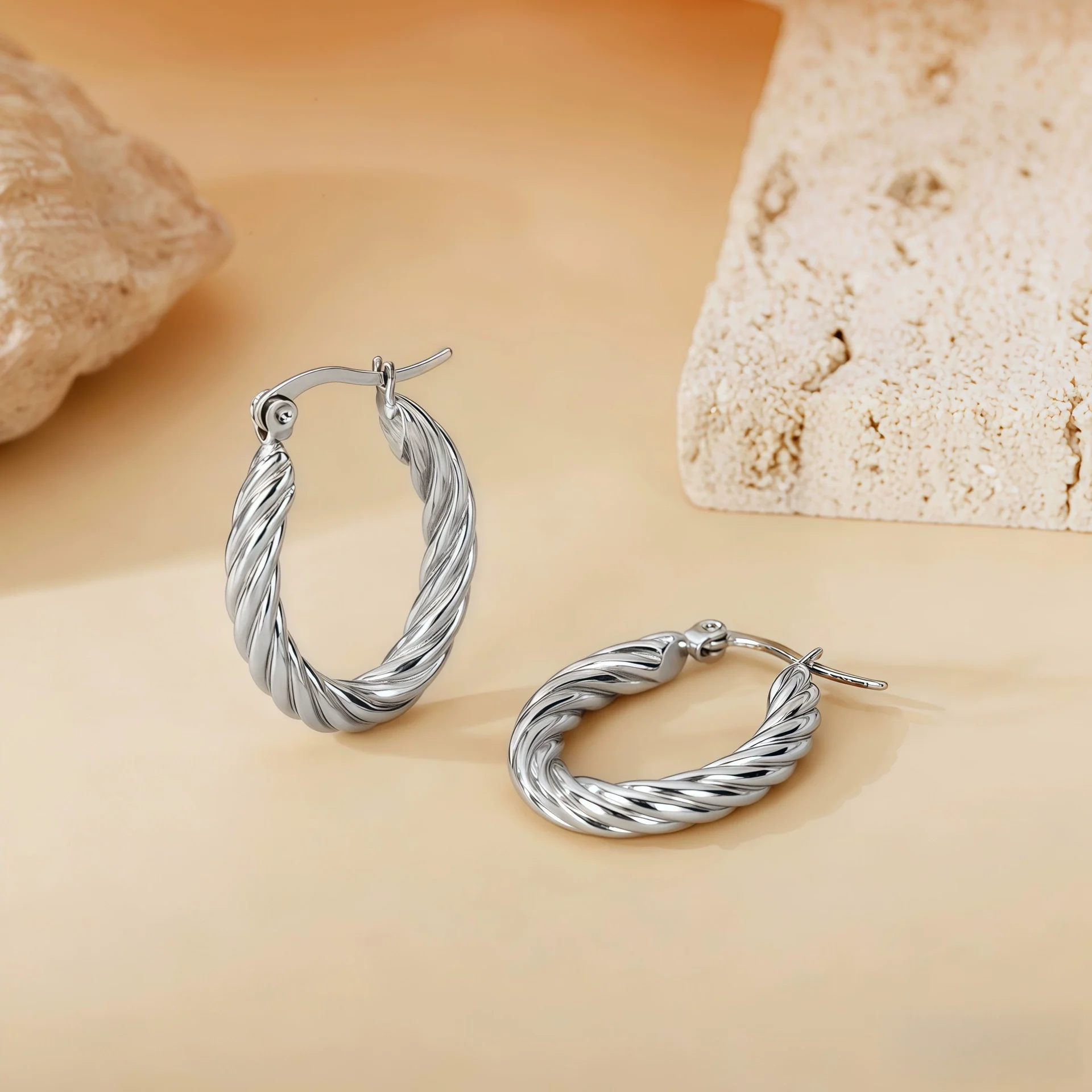 Wholesale Titanium Steel Women's Geometric Earrings Fashion Elegant Stereo Highend Polish Style - Image 21