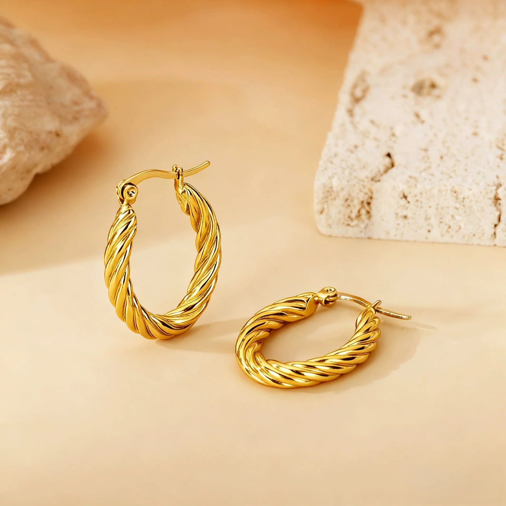 Wholesale Titanium Steel Women's Geometric Earrings Fashion Elegant Stereo Highend Polish Style - Image 24