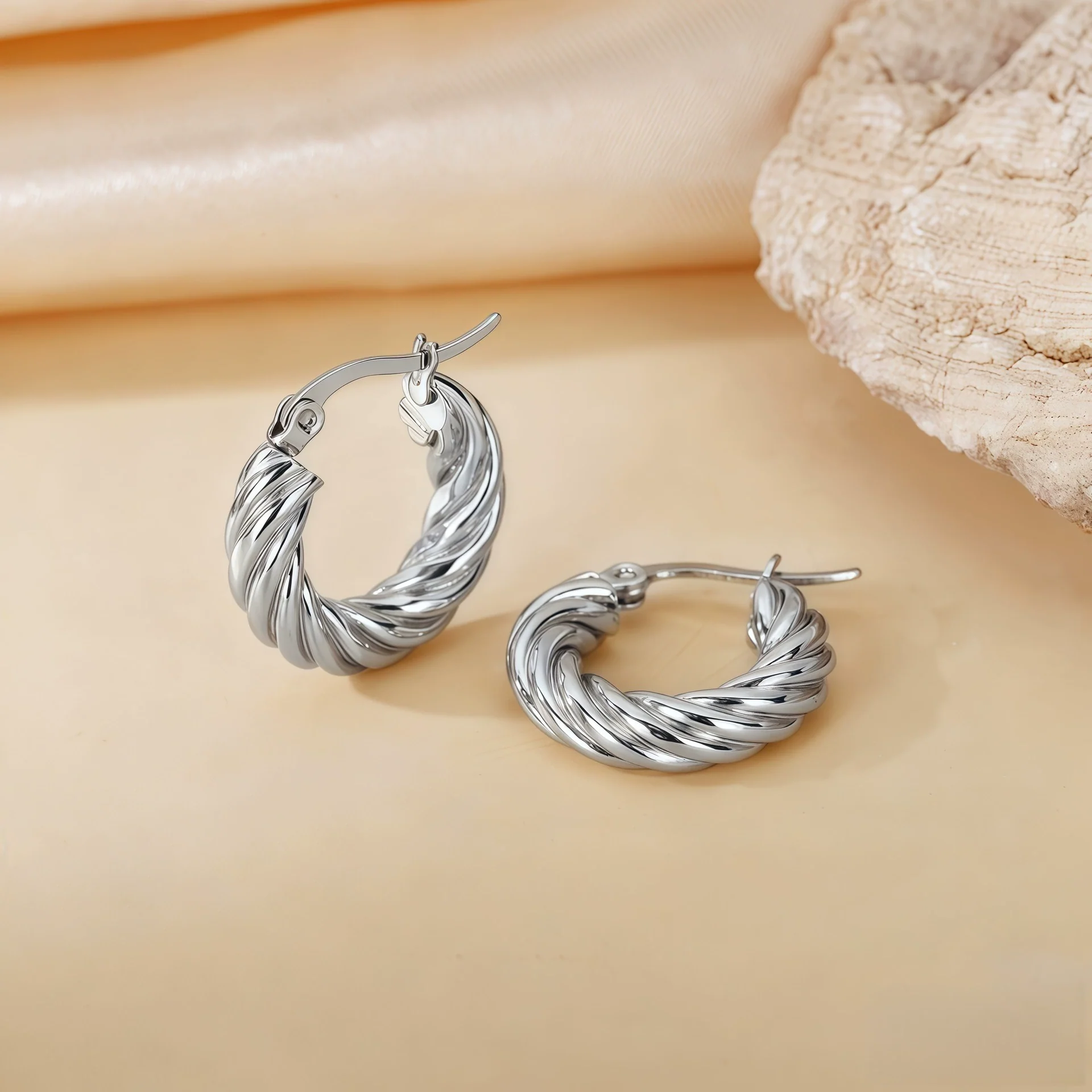 Wholesale Titanium Steel Women's Geometric Earrings Fashion Elegant Stereo Highend Polish Style - Image 28