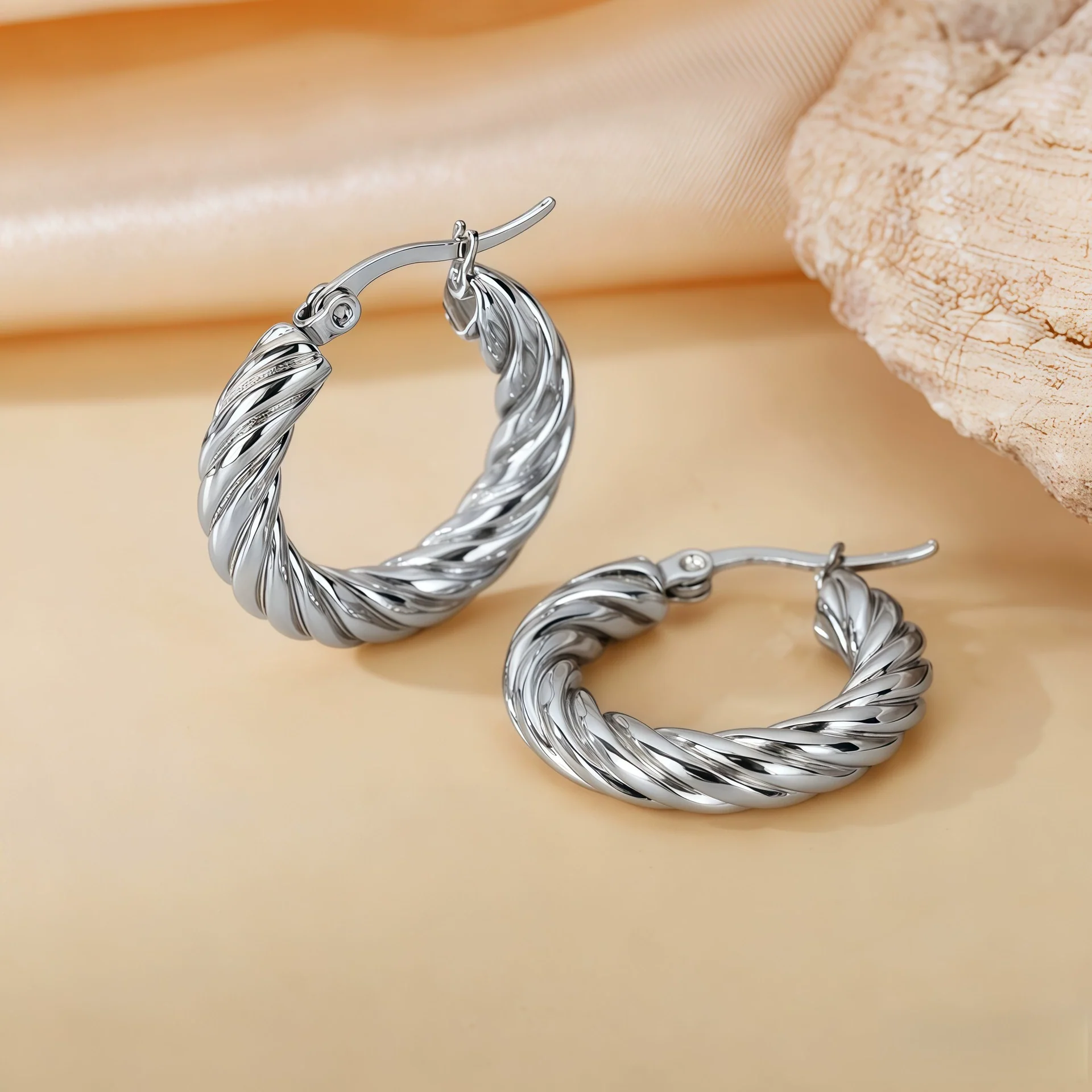 Wholesale Titanium Steel Women's Geometric Earrings Fashion Elegant Stereo Highend Polish Style - Image 31