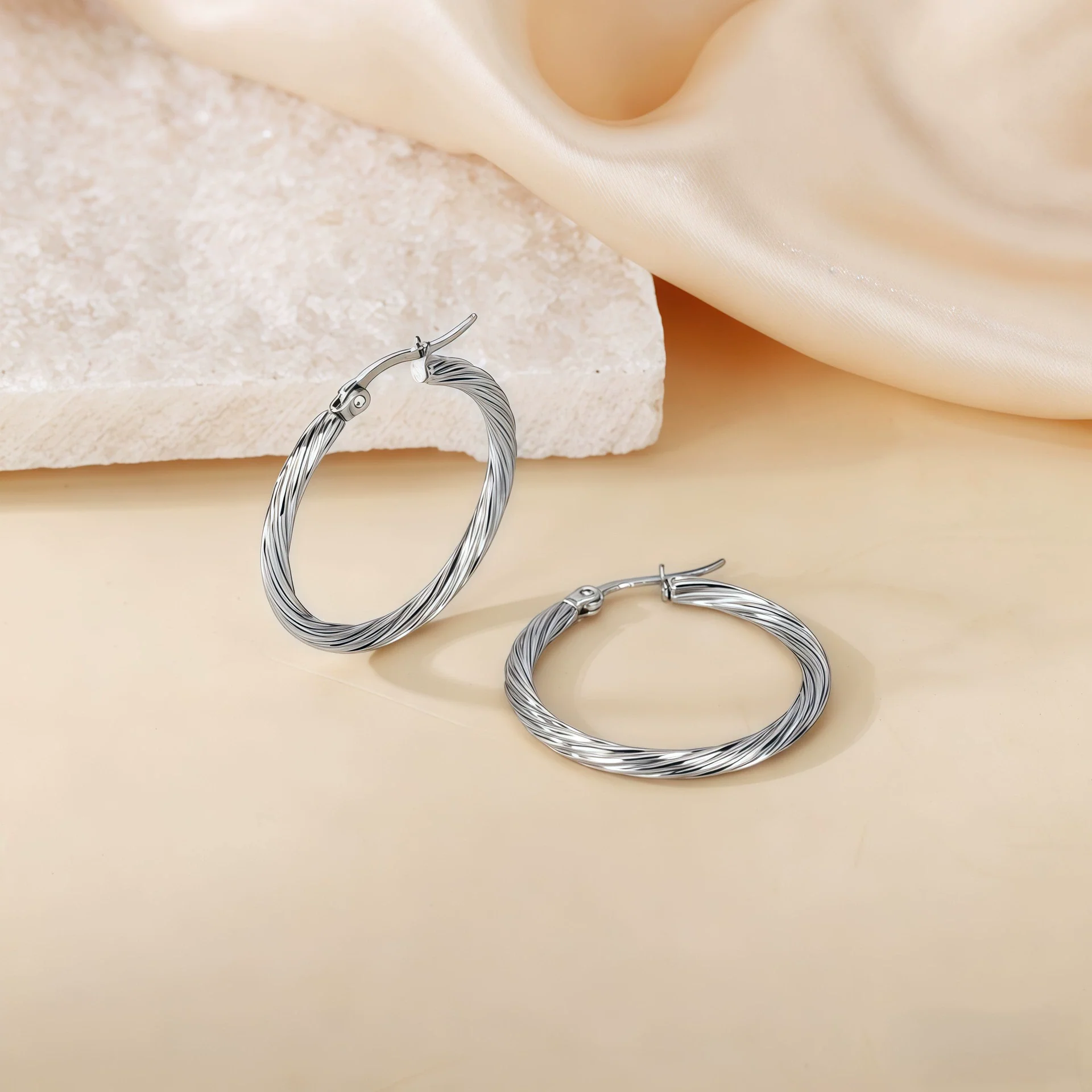 Wholesale Titanium Steel Women's Geometric Earrings Fashion Elegant Stereo Highend Polish Style - Image 39