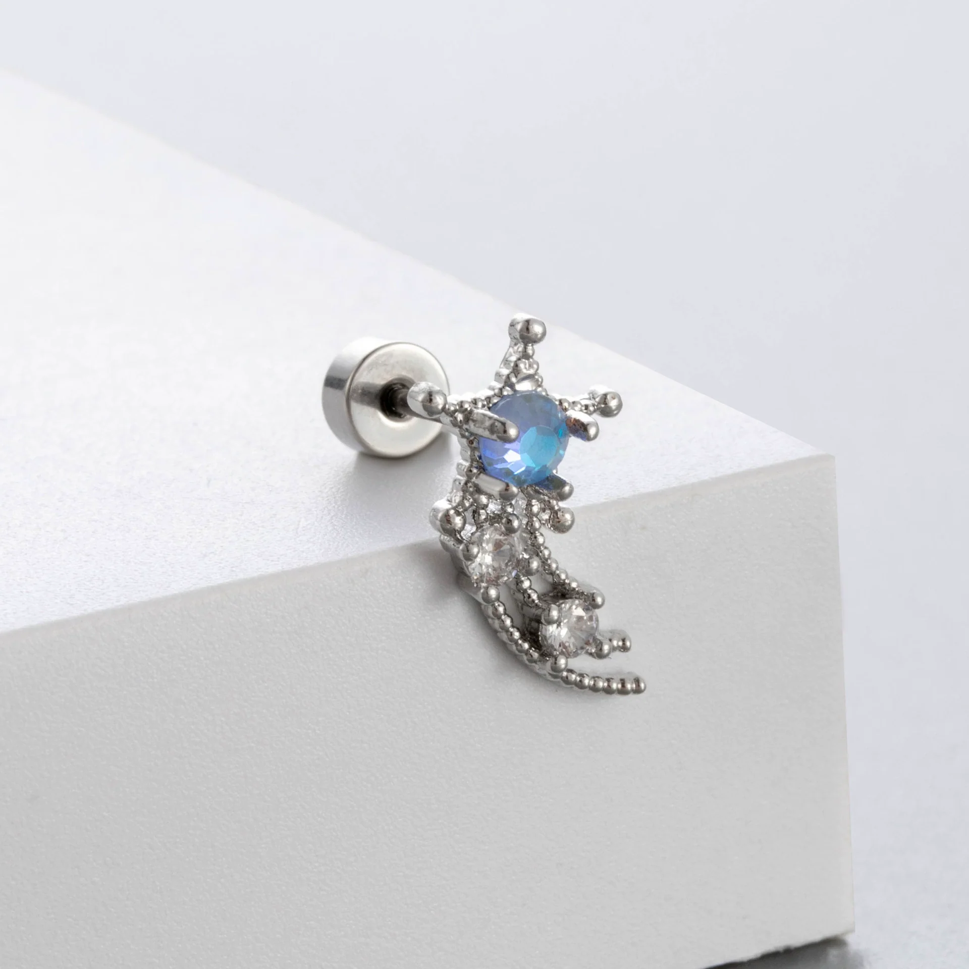 Wholesale Titanium Steel Zircon Love Geometric Bow Ear Nails For Women - Image 7