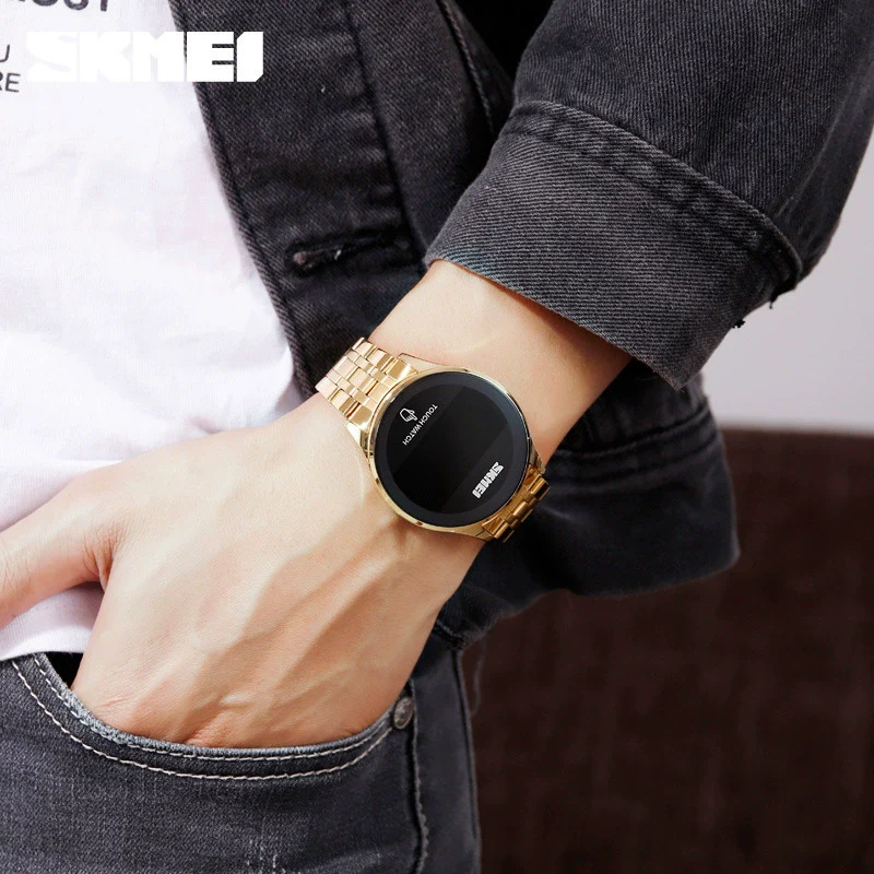 Wholesale Touch Screen Watch Zinc Alloy Case Stainless Steel Strap Round Luminous Electronic Watch For Men - Image 2