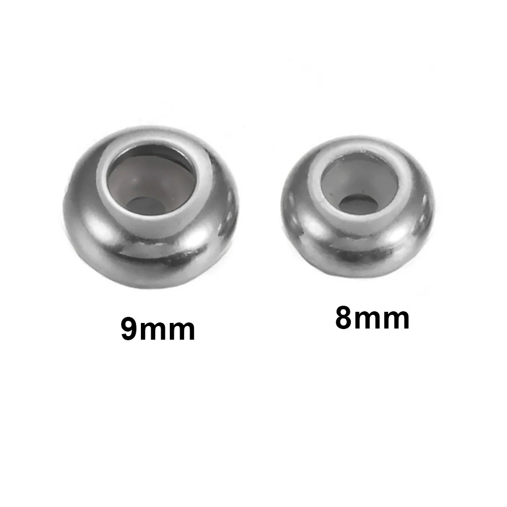 Wholesale Trendy Stainless Steel Glossy Round Rubber Bead Bracelet Accessories With Electroplated Adjustment Buckle And Positioning Beads - Image 6