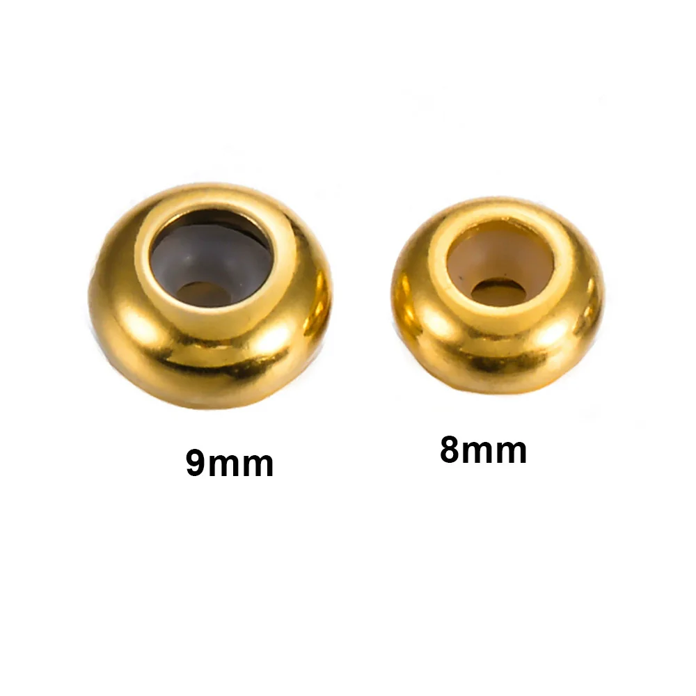 Wholesale Trendy Stainless Steel Glossy Round Rubber Bead Bracelet Accessories With Electroplated Adjustment Buckle And Positioning Beads - Image 7