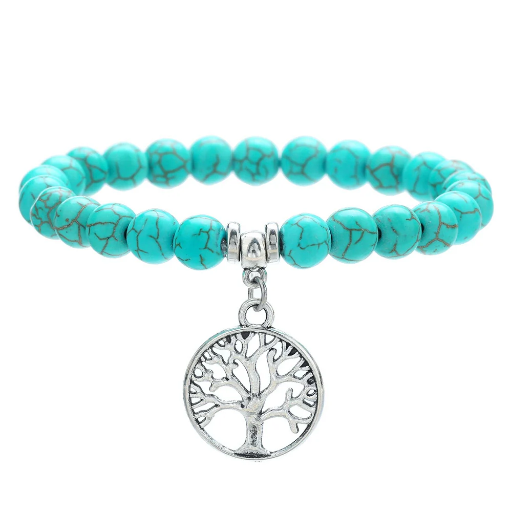 Wholesale Turquoise Alloy Beaded Bracelet With Cross Starfish Turtle Eyes Geometric Pattern Handmade - Image 6
