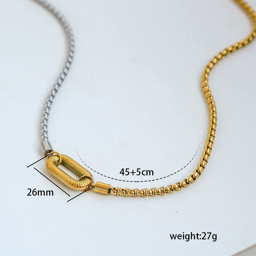 Wholesale Unisex 18K Gold Plated Stainless Steel Ushaped And Drop Shape Pendant Necklace - Image 5