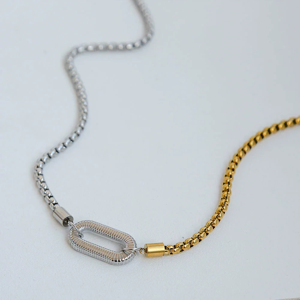 Wholesale Unisex 18K Gold Plated Stainless Steel Ushaped And Drop Shape Pendant Necklace - Image 6