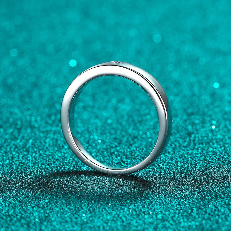 Wholesale Unisex 925 Sterling Silver Ring With Moissanite Geometric Design And Electroplating Process - Image 2