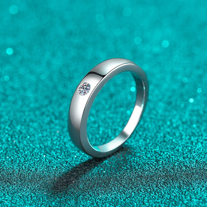 Wholesale Unisex 925 Sterling Silver Ring With Moissanite Geometric Design And Electroplating Process - Image 3
