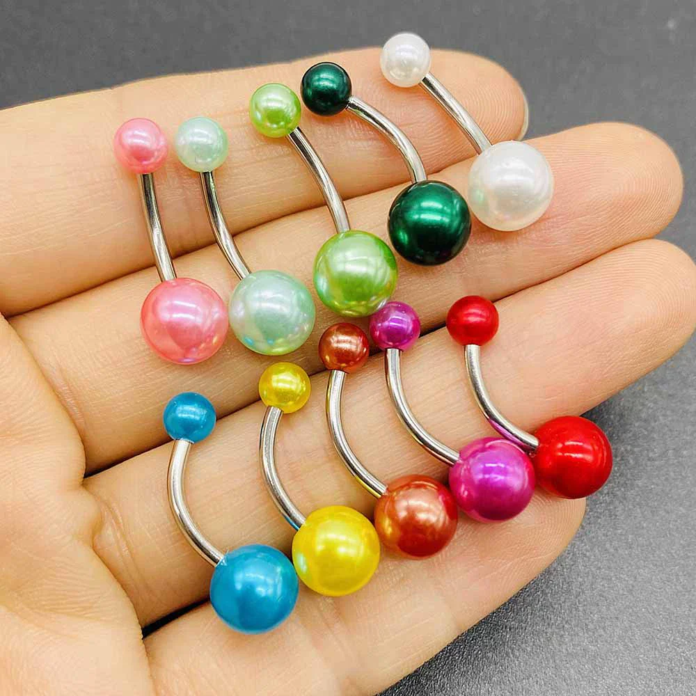 Wholesale Unisex Acrylic Navel Ring Jewelry Stainless Steel Candy Color Round Style - Image 2