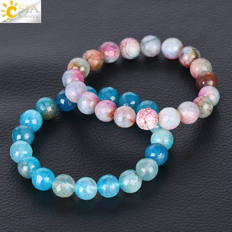 Wholesale Unisex Agate Bracelet With Dyed Natural Stone Beads And Polishing Treatment - Image 3