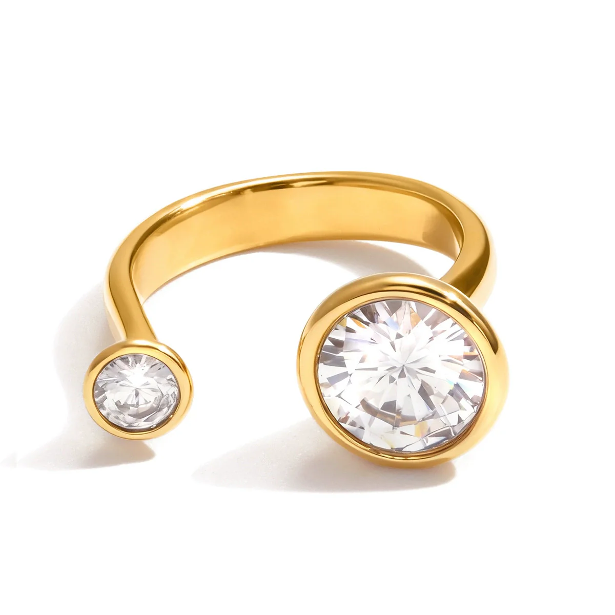 Wholesale Unisex And Women's Electroplated Geometric Stainless Steel Open Ring Hand Jewelry Light Luxury Style - Image 5