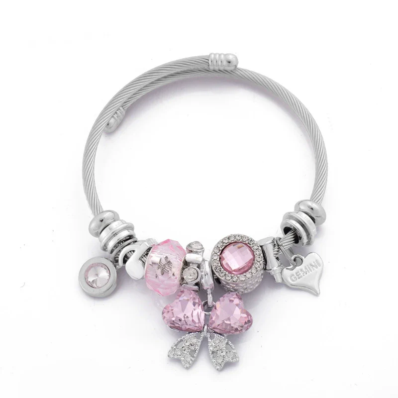 Wholesale Unisex Cartoon Animals Zodiac Zinc Alloy Electroplated Detachable Beaded Bracelet - Image 2