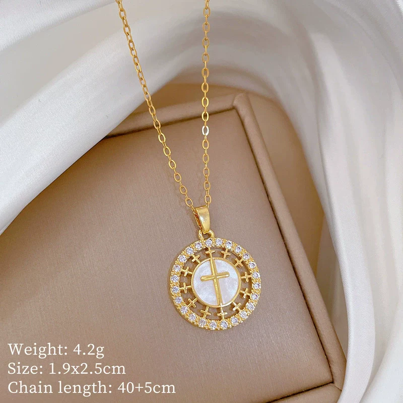 Wholesale Unisex Cartoon Minimalist Geometric Stainless Steel Copper Pendant Necklace - Image 6