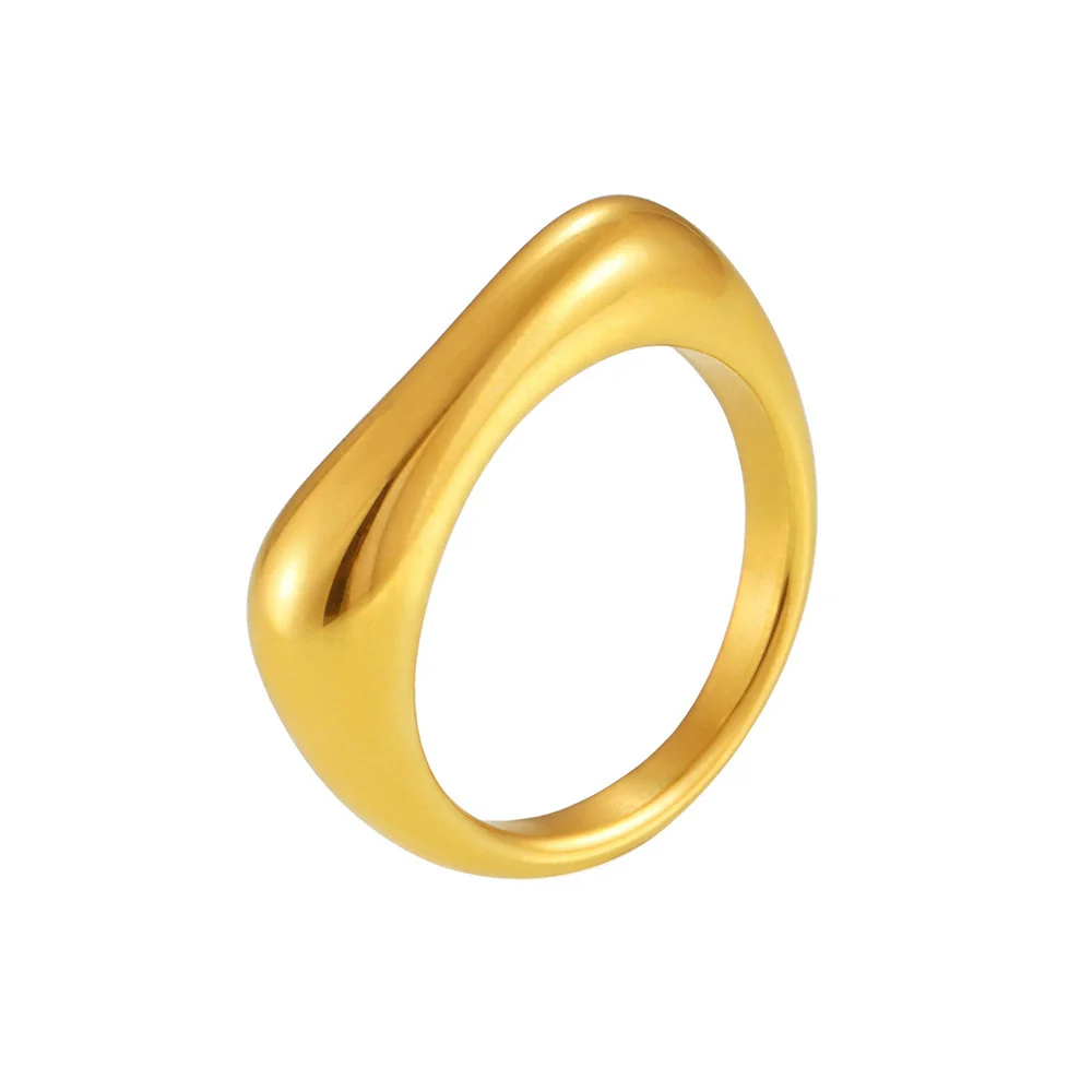 Wholesale Unisex Cold Style Irregular Geometric Titanium Steel Electroplated Ring - Image 5