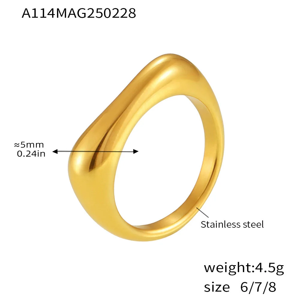 Wholesale Unisex Cold Style Irregular Geometric Titanium Steel Electroplated Ring - Image 6