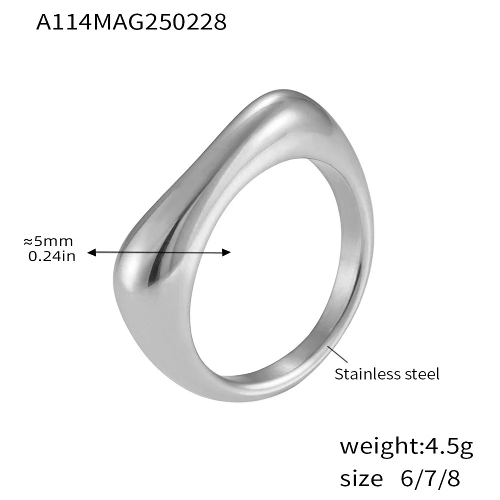Wholesale Unisex Cold Style Irregular Geometric Titanium Steel Electroplated Ring - Image 7