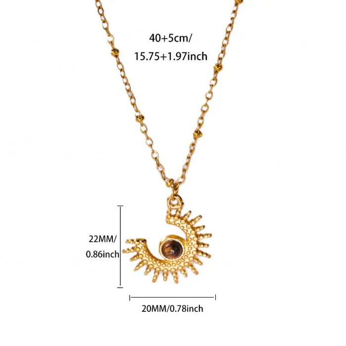 Wholesale Unisex Cross Chain Necklace With Gold Electroplated Stainless Steel Pendant And Tiger Eye Stone - Image 11