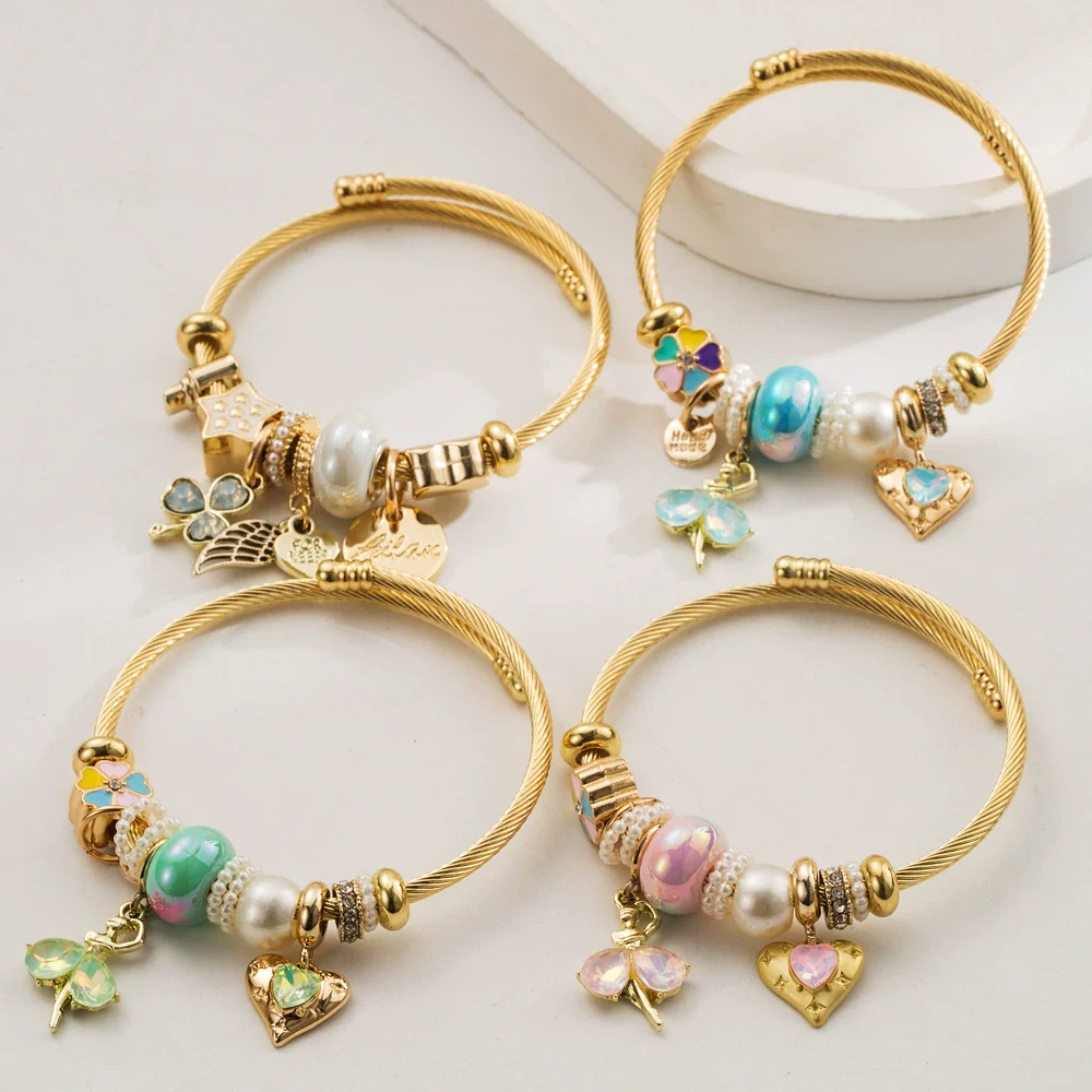 Wholesale Unisex Fashion Diamond Exquisite Beaded Leaves Alloy Bracelet